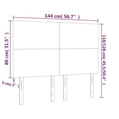 LED uzglavlje tamnosmeđe 144x5x118/128 cm od tkanine - Tamno smeđa 144 x 5 x 118/128 cm Cijena