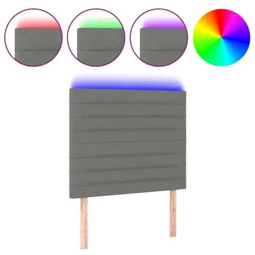 LED uzglavlje tamnosivo 80x5x118/128 cm od tkanine - Tamno siva 80 x 5 x 118/128 cm Cijena