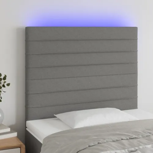 LED uzglavlje tamnosivo 80x5x118/128 cm od tkanine - Tamno siva 80 x 5 x 118/128 cm Cijena