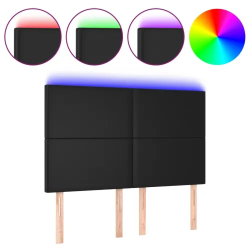 LED uzglavlje crno 144x5x118/128 cm od umjetna koža - Crna 144 x 5 x 118/128 cm Cijena
