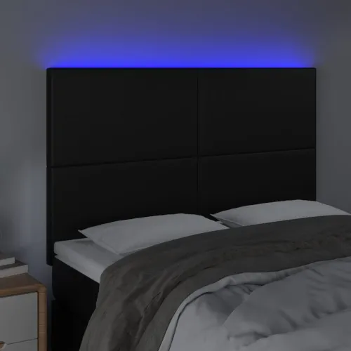LED uzglavlje crno 144x5x118/128 cm od umjetna koža - Crna 144 x 5 x 118/128 cm Cijena
