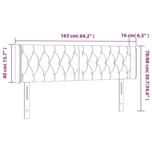 LED Uzglavlje tamnosmeđe 163x16x78/88 cm od tkanine - Tamno smeđa 163 x 16 x 78/88 cm Cijena