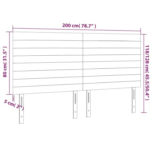 LED uzglavlje plavo 200x5x118/128 cm od tkanine - Plava 200 x 5 x 118/128 cm Cijena