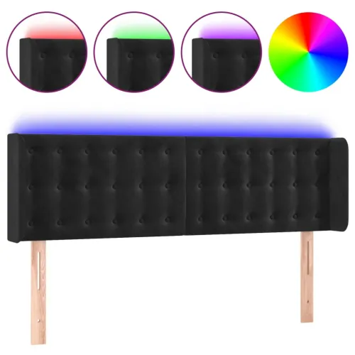LED uzglavlje crno 147x16x78/88 cm baršunasto - Crna 147 x 16 x 78/88 cm Cijena