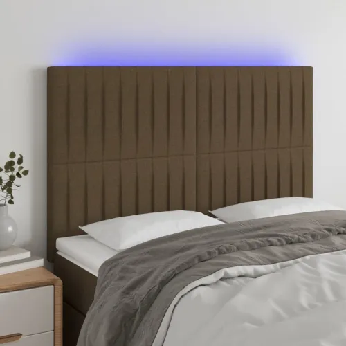 LED uzglavlje tamnosmeđe 144x5x118/128 cm od tkanine - Tamno smeđa 144 x 5 x 118/128 cm 1 Tamno smeđa Cijena