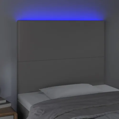 LED uzglavlje sivo 100x5x118/128 cm od umjetne kože - Siva 100 x 5 x 118/128 cm Cijena