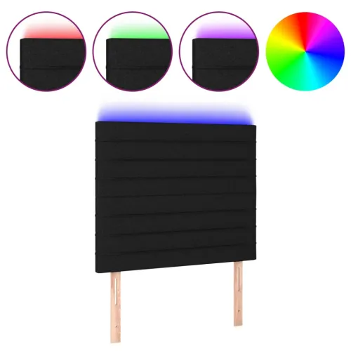 LED uzglavlje crno 90x5x118/128 cm od tkanine - Crna 90 x 5 x 118/128 cm Cijena