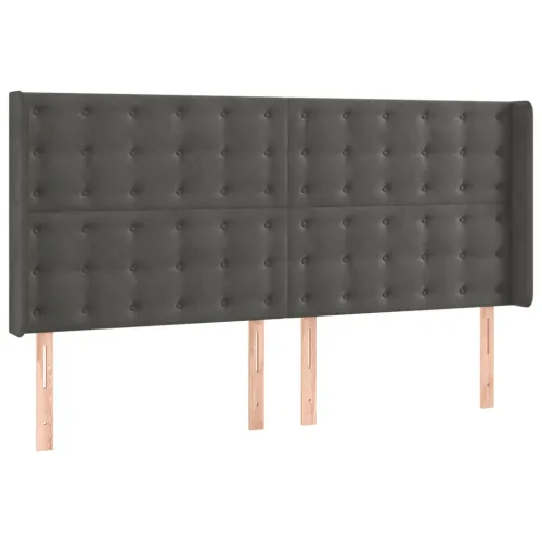LED uzglavlje tamnosivo 183 x 16 x 118/128 cm baršunasto - Tamno siva 183 x 16 x 118/128 cm Cijena
