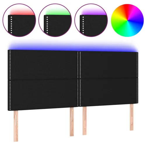LED uzglavlje crno 200x5x118/128 cm od tkanine - Crna 200 x 5 x 118/128 cm Cijena