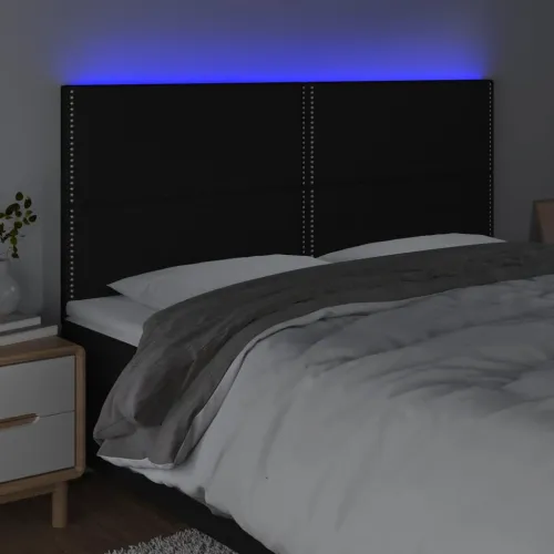 LED uzglavlje crno 200x5x118/128 cm od tkanine - Crna 200 x 5 x 118/128 cm Cijena