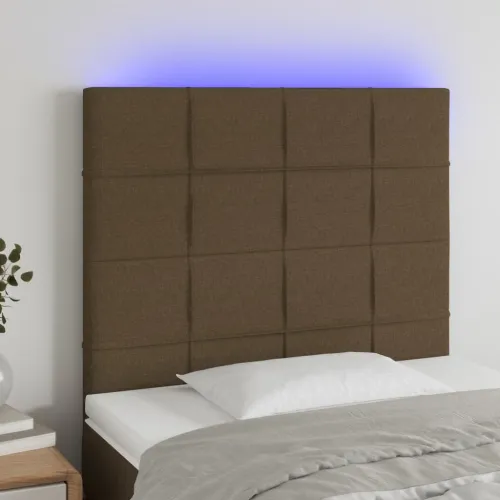 LED uzglavlje tamnosmeđe 100x5x118/128 cm od tkanine - Tamno smeđa 100 x 5 x 118/128 cm Cijena