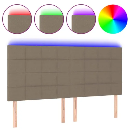 LED uzglavlje smeđesivo 200x5x118/128 cm od tkanine - Sivo-smeđa 200 x 5 x 118/128 cm Cijena