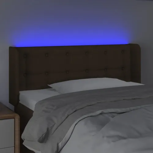 LED uzglavlje tamnosmeđe 93x16x78/88 cm od tkanine - Tamno smeđa 93 x 16 x 78/88 cm Cijena