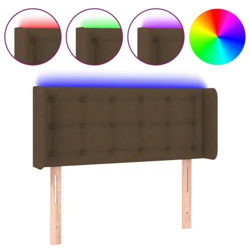 LED uzglavlje tamnosmeđe 93x16x78/88 cm od tkanine - Tamno smeđa 93 x 16 x 78/88 cm Cijena