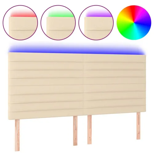 LED uzglavlje krem 200x5x118/128 cm od tkanine - Krema 200 x 5 x 118/128 cm Cijena