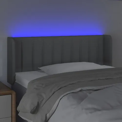 LED uzglavlje svjetlosivo 83x16x78/88 cm od tkanine - Svjetlosiva 83 x 16 x 78/88 cm Cijena