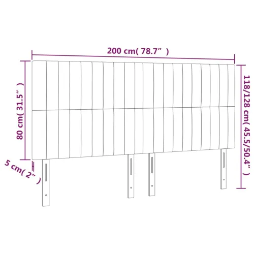 LED uzglavlje krem 200x5x118/128 cm od tkanine - Krema 200 x 5 x 118/128 cm Cijena