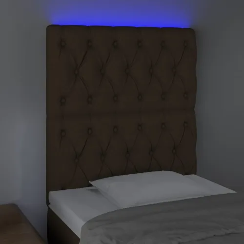 LED uzglavlje tamnosmeđe 80x7x118/128 cm od tkanine - Tamno smeđa 80 x 7 x 118/128 cm Cijena