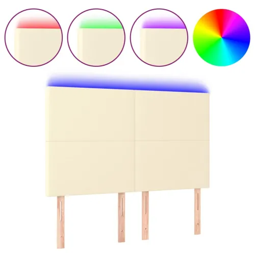 LED uzglavlje krem 144x5x118/128 cm od umjetne kože - Krema 144 x 5 x 118/128 cm Cijena