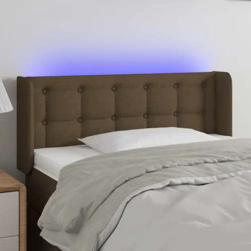 LED uzglavlje tamnosmeđe 83x16x78/88 cm od tkanine - Tamno smeđa 83 x 16 x 78/88 cm Cijena