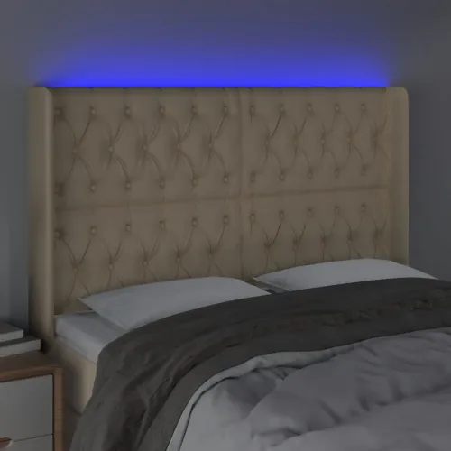 LED uzglavlje krem 163 x 16 x 118/128 cm od tkanine - Krema 163 x 16 x 118/128 cm Cijena