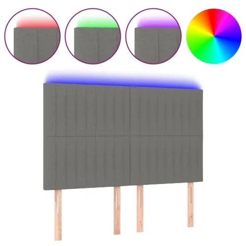 LED uzglavlje tamnosivo 144x5x118 cm od tkanine - Tamno siva 144 x 5 x 118/128 cm Cijena