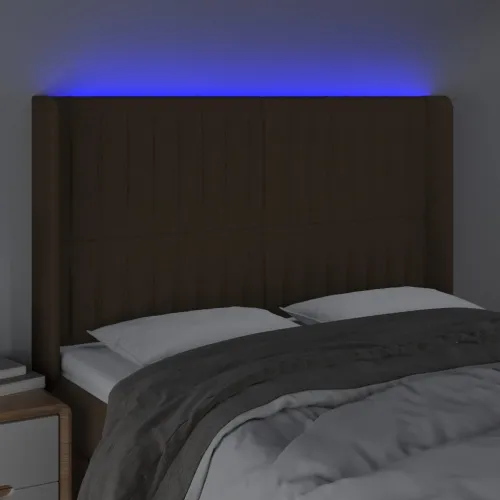 LED uzglavlje tamnosmeđe 147x16x118/128 cm od tkanine - Tamno smeđa 147 x 16 x 118/128 cm 1 Tamno smeđa Cijena