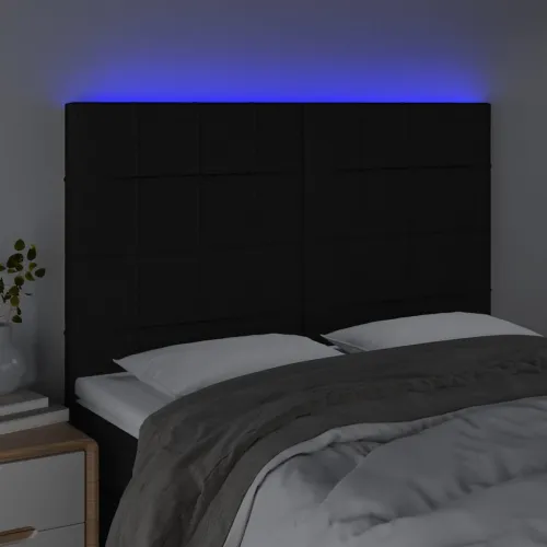 LED uzglavlje crno 144x5x118/128 cm od tkanine - Crna 144 x 5 x 118/128 cm Cijena