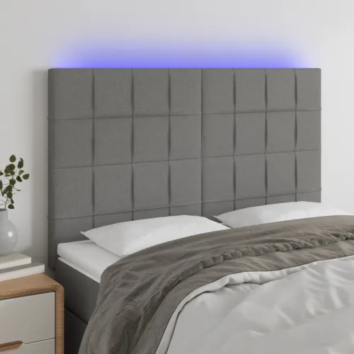 LED uzglavlje tamnosivo 144x5x118 cm od tkanine - Tamno siva 144 x 5 x 118/128 cm Cijena