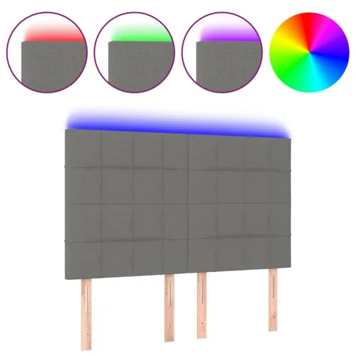 LED uzglavlje tamnosivo 144x5x118 cm od tkanine - Tamno siva 144 x 5 x 118/128 cm Cijena