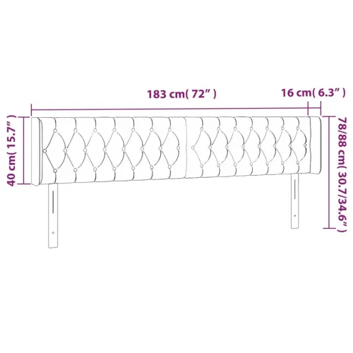 LED uzglavlje krem 183x16x78/88 cm od tkanine - Krema 183 x 16 x 78/88 cm Cijena