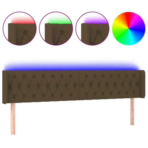 LED uzglavlje tamnosmeđe 183x16x78/88 cm od tkanine - Tamno smeđa 183 x 16 x 78/88 cm Cijena
