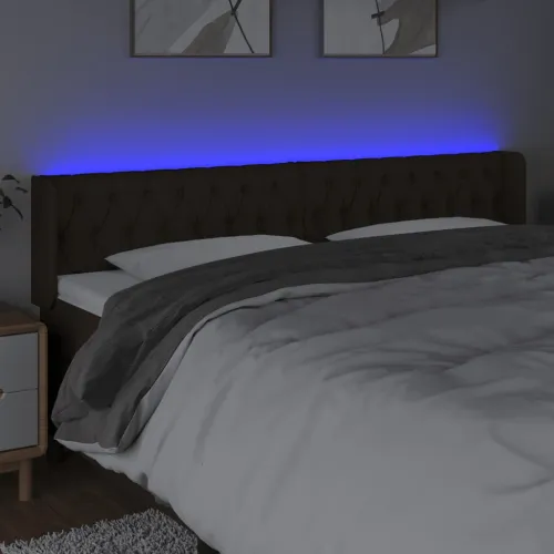 LED uzglavlje tamnosmeđe 183x16x78/88 cm od tkanine - Tamno smeđa 183 x 16 x 78/88 cm Cijena