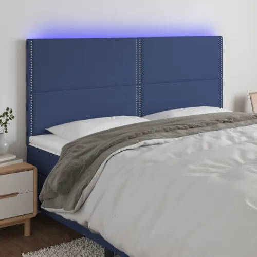 LED uzglavlje plavo 200x5x118/128 cm od tkanine - Plava 200 x 5 x 118/128 cm Cijena