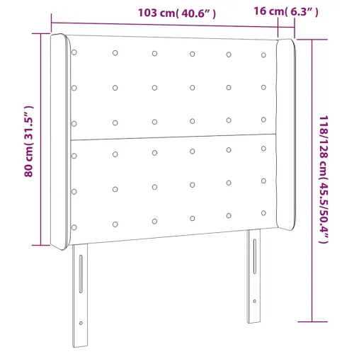 LED uzglavlje tamnoplavo 103x16x118/128 cm baršunasto - Tamno plava 103 x 16 x 118/128 cm Cijena