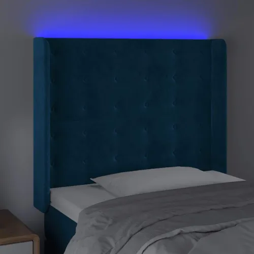 LED uzglavlje tamnoplavo 103x16x118/128 cm baršunasto - Tamno plava 103 x 16 x 118/128 cm Cijena