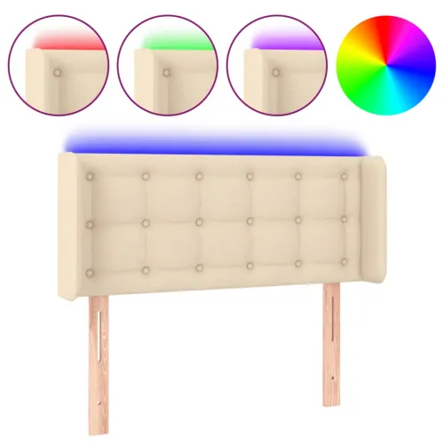 LED uzglavlje krem 103x16x78/88 cm od tkanine - Krema 103 x 16 x 78/88 cm Cijena
