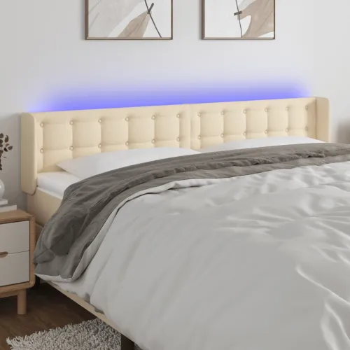 LED uzglavlje krem 203x16x78/88 cm od tkanine - Krema 203 x 16 x 78/88 cm Cijena