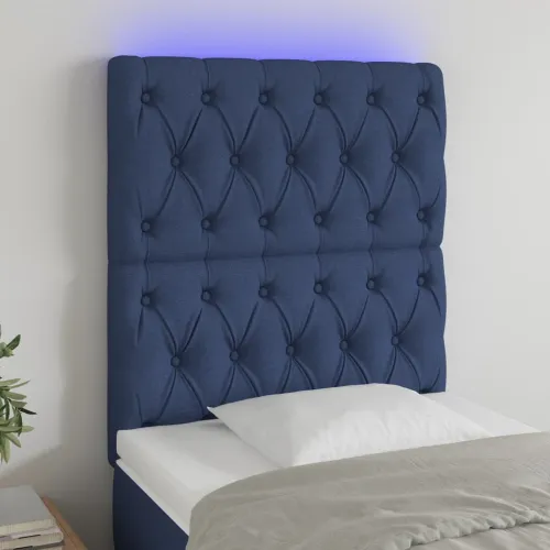 LED uzglavlje plavo 80x7x118/128 cm od tkanine - Plava 80 x 7 x 118/128 cm Cijena