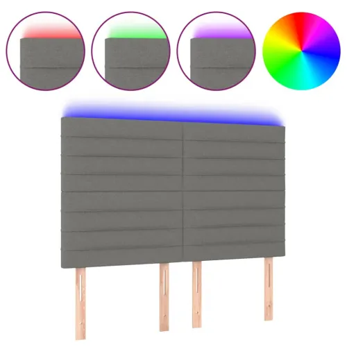 LED uzglavlje tamnosivo 144x5x118 cm od tkanine - Tamno siva 144 x 5 x 118/128 cm Cijena