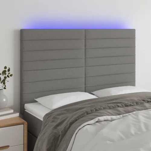LED uzglavlje tamnosivo 144x5x118 cm od tkanine - Tamno siva 144 x 5 x 118/128 cm Cijena