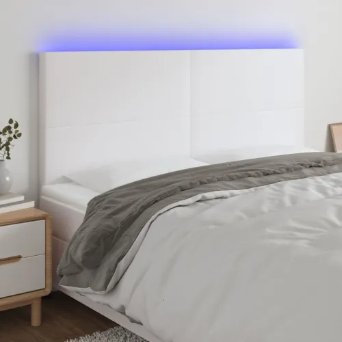 LED uzglavlje bijelo 200x5x118/128 cm od umjetne kože - Bijela 200 x 5 x 118/128 cm Cijena