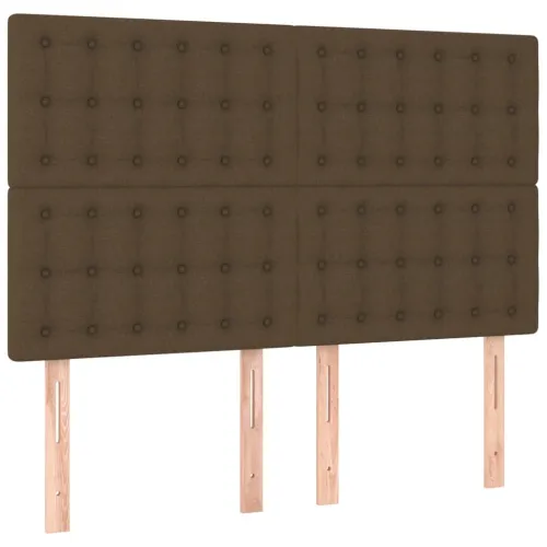 LED uzglavlje tamnosmeđe 144x5x118/128 cm od tkanine - Tamno smeđa 144 x 5 x 118/128 cm Cijena