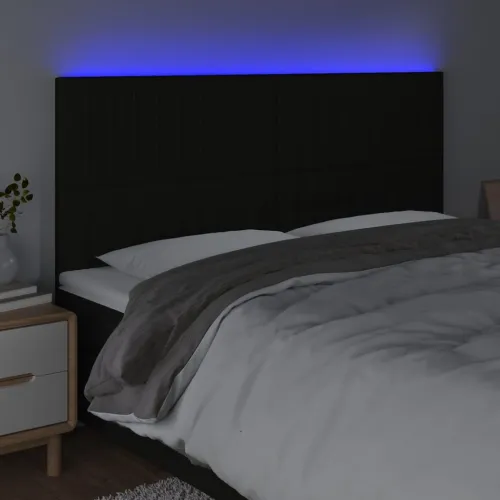 LED uzglavlje crno 200x5x118/128 cm od tkanine - Crna 200 x 5 x 118/128 cm Cijena