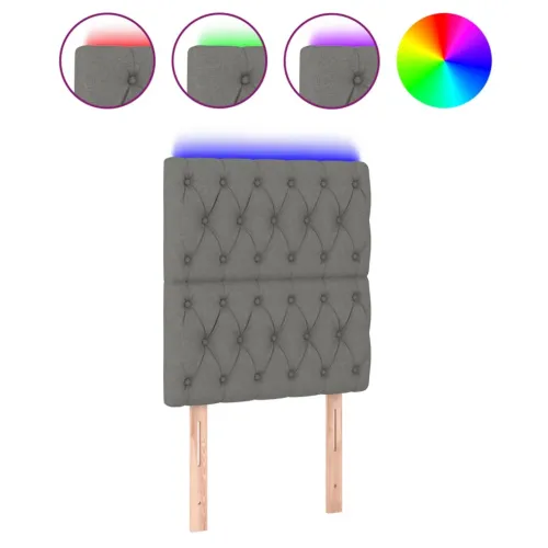 LED uzglavlje tamnosivo 80x7x118/128 cm od tkanine - Tamno siva 80 x 7 x 118/128 cm Cijena