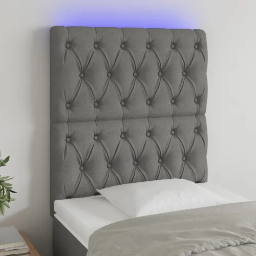 LED uzglavlje tamnosivo 80x7x118/128 cm od tkanine - Tamno siva 80 x 7 x 118/128 cm Cijena