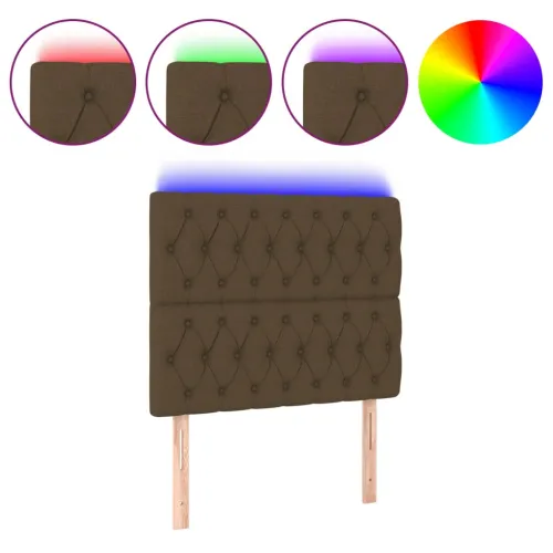LED uzglavlje tamnosmeđe 90x7x118/128 cm od tkanine - Tamno smeđa 90 x 7 x 118/128 cm Cijena