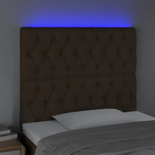 LED uzglavlje tamnosmeđe 90x7x118/128 cm od tkanine - Tamno smeđa 90 x 7 x 118/128 cm Cijena