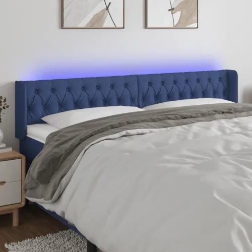LED uzglavlje plavo 203x16x78/88 cm od tkanine - Plava 203 x 16 x 78/88 cm Cijena