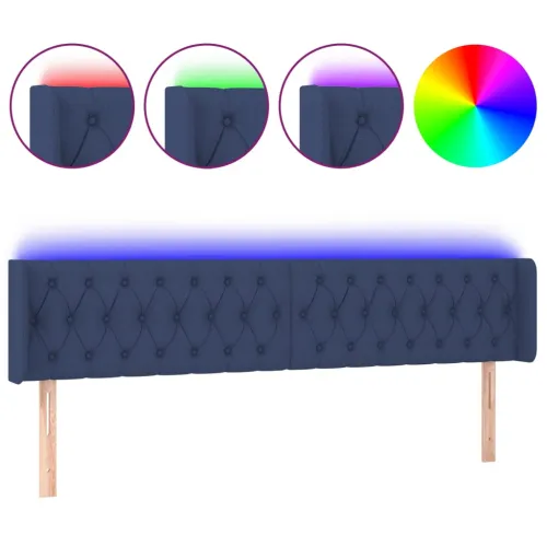 LED uzglavlje plavo 203x16x78/88 cm od tkanine - Plava 203 x 16 x 78/88 cm Cijena